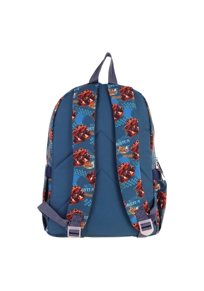 Kaukko Kids Üç Bölmeli Yeşil Kırmızı - Arazi Aracı Baskılı Erkek Çocuk Okul Ve Günlük Sırt Çantası - L5282 Yeşil - Kırmızı