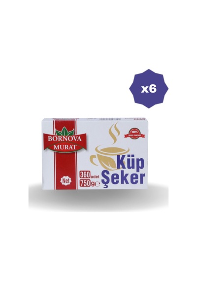 Bornava Murat Küp Şeker 360 'lı 750 Gr X 6 Adet
