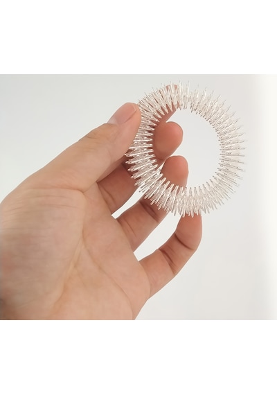 Oddity Duyusal Dikenli Masaj Halkası Akupunktur Bilezik Parmak, El Ve Kol Masajı İçin Ergonomik Tasarım Beyaz