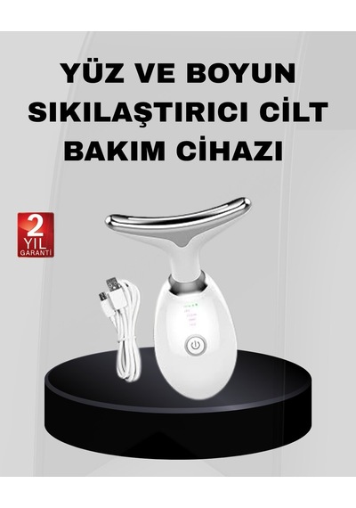Kablosuz Şarjlı Yüz Sıkılaştırıcı Cihaz Ems Mikro Akım Anti-aging Masaj Aleti Beyaz