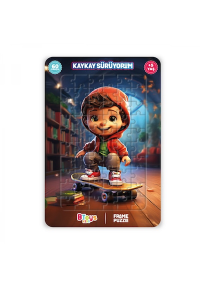6 Adet Lisanslı 60 Parça Btoys Can Frame Puzzle 6 Adet Puzzle