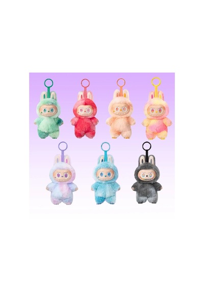 Bubble Mart Labubu Moloz Kalp Atışı Macaron Vinil Maske Serisi Kör Kutu End Gri Gri