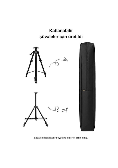 Yuga 62 Cm Şövale Taşıma Çantası Tripod Proje Tüpü Ve Uzun Ekipman Çantası 62x8x8 Cm