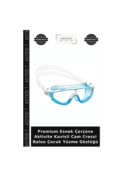 Premium Esnek Çerçeve Aktivite Kavisli Cam Cressi Baloo Çocuk Yüzme Gözlüğü Lıme-whıte