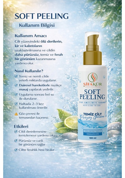 Şifakür Soft Peeling Aha Bha Laktik Salisilik Asit Niasinamid Cilt Arındırıcı Bakım 100ml