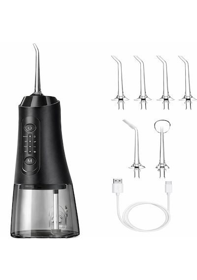 Şarjlı Ağız Duşu 320 Ml Su Hazneli 4 Modlu Ipx7 Su Geçirmez Taşınabilir Oral Irrigator 5 Başlıklı Type-c