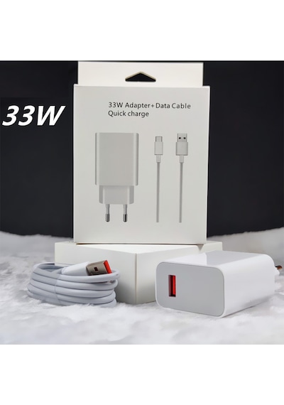 Poco M3 4gb 64gb Uyumlu 33 Watt Hızlı Şarj Aleti + Kablo Set 33w Şarj