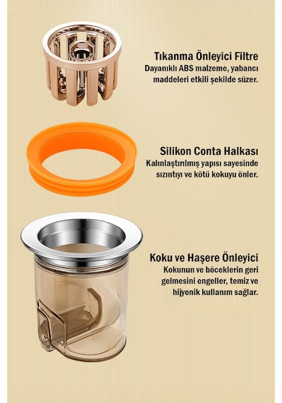 Çekvalfli Gider Adaptörü Koku Önleyici Lavabo Banyo Gider Tıkacı Geri Akış Engelleyici