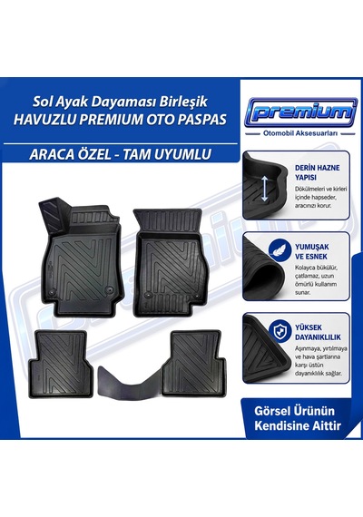 Audi A6 Paspas Araca Özel C8 2018 2025 Arası Derin Havuzlu Premium Oto Paspas