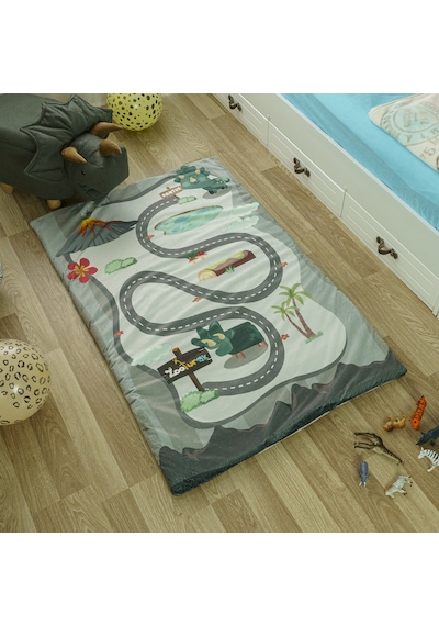 Zooturak Peluş Çocuk Matı Boynuzlu Dinazor Pantos 100cm x 150cm