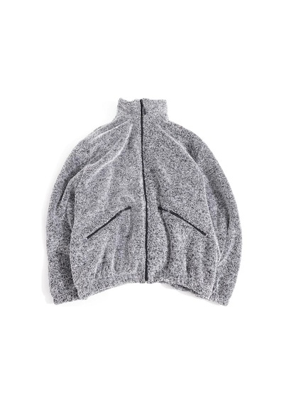 Kadın Oversize Peluş, Polar, Fermuarlı, Teddy Dik Yaka, Sıcak Tutucu Yumuşak Kışlık Ceket Gri