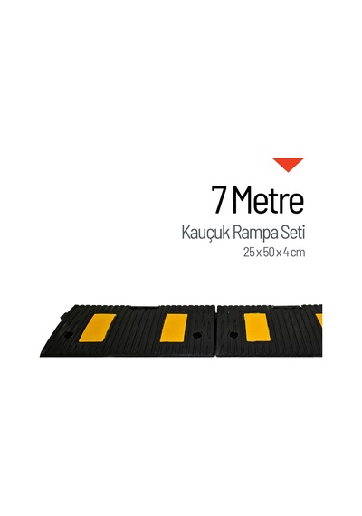 Kauçuk Rampa, Otopark Rampası, Kaldırım Rampası 25 X 50 X 4 Cm 7 Metre-3933