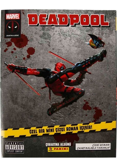 Marvel Deadpool Çıkartma Albümü + Özel Mini Çizgi Roman Panini Lisanslı Ürün 8 Stıcker 2 Kart