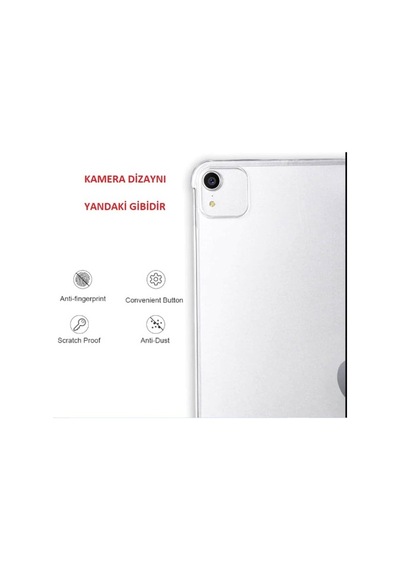 Apple Uyumlu iPad Pro 12.9 3. Nesil Kılıf Kalem Bölmeli Trifolding Case