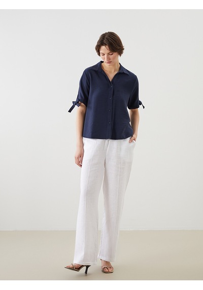 Lcwaıkıkı Classic Lacivert Loose Fit Kadın Gömlek