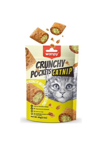 Wanpy Crunch Catnip Ve Tavuklu Kedi Ödül Maması 60 Gr