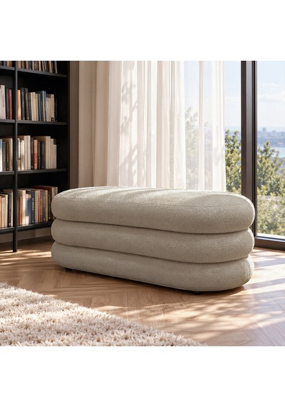 İnarch Dizayn Naturis Sandıklı Bench Depolama Alanlı Modern Puf Sütlü Kahve Sütlü Kahverengi