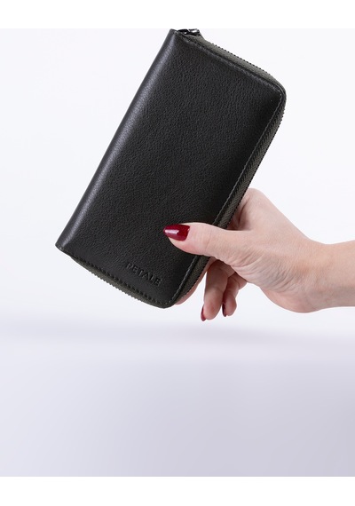 Lysande Hakiki Deri Unisex Telefon Bölmeli Cüzdan 15 Kartlıklı Cüzdan Kartlık Haki