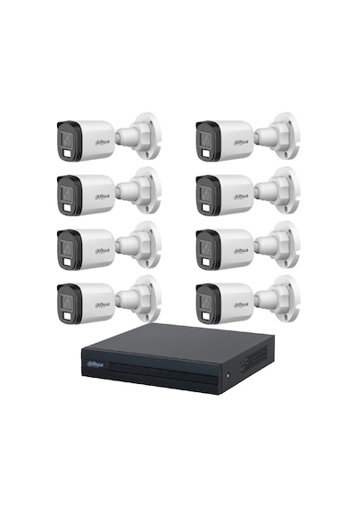 Dahua 5 Mp 8 Kameralı Sesli 30 Metre Renkli Gece Görüşlü Full Hd Kamera Seti