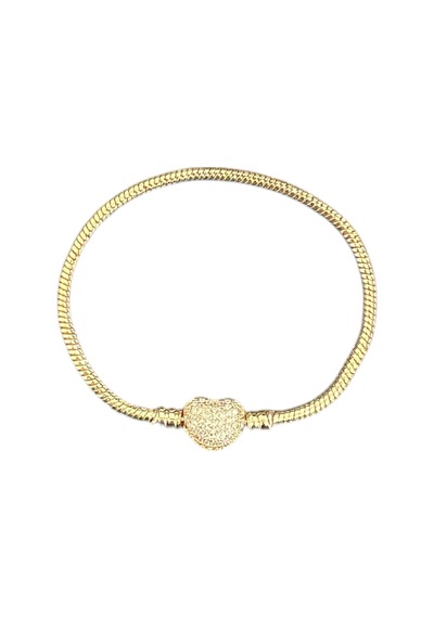 T-blk-27 Kalp Klipsli Bileklik Gold