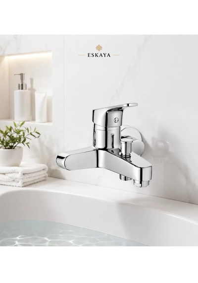 Eskaya Duş Seti Tepe Yağmurlama Banyo Bataryası 2 Li Set Krom
