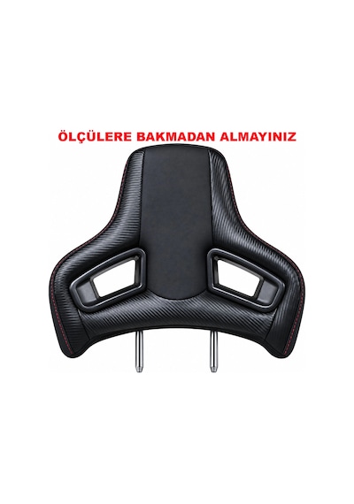 Universal Araç Koltuk Kafalığı Spor Yarış Tipi Lüx Deri Oto Başlık-karbon