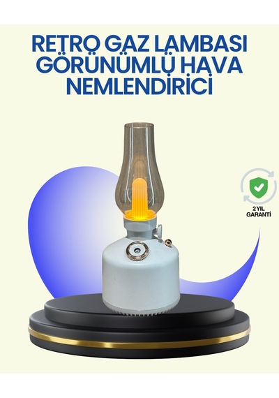 280 Ml Tanklı Retro Gaz Lambası Difüzör Usb Şarjlı Hava Nemlendirici Mh-hs7504-3511