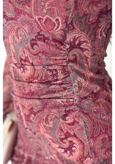 Noa & Noa Kadın Paisley Desenli Midi Elbise Burgundy Veil Bordo Noa & Noa Kadın Paisley Desenli Midi Elbise Burgundy Veil Bordo