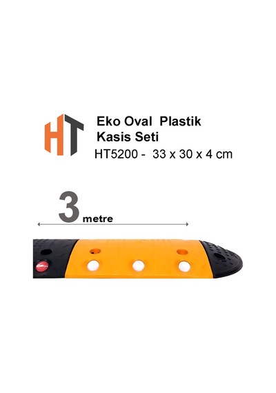 Eko Oval Hız Kesici, Plastik Kasis Seti 33x30x4 Cm 3 Metre