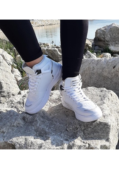 Dunlop 2238-2243 Beyaz, Fuspetli Ortapedik Boğazlı  Basket Spor Ayakkabı AYKSAYAK-000499