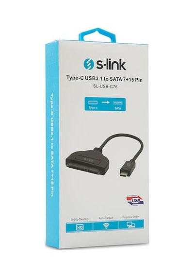 S-Link Sl-Usb-C76 Usb3.1 Type-C To Sata 7+15 Pin Çevirici