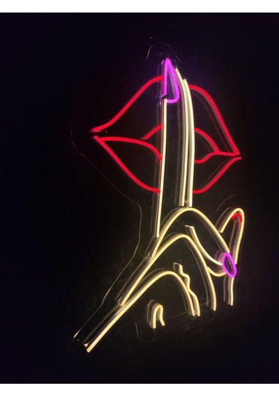Sessizlik Neon Led Tabela Dekoratif Aydınlatma 60x40cm