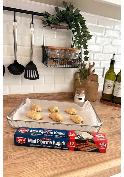 Roll Up Kesilmiş Mini Pişirme Kağıdı Airfryer - Tost Makinesi - Mini Fırın Uyumlu 12 Yaprak X 6 Kutu Diğer