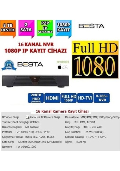 Nvr-8316 Nvr Ip 16 Kanal Kamera Kayıt Cihazı - Eseecloud