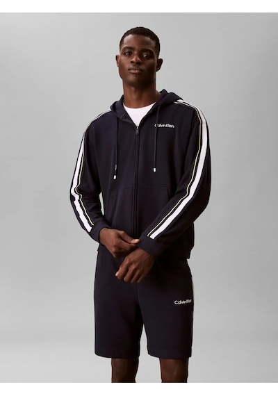 Calvin Klein Logo Tape Fz Hoodıe, 0pp Lacivert Erkek Kapüşonlu Sweatshirt