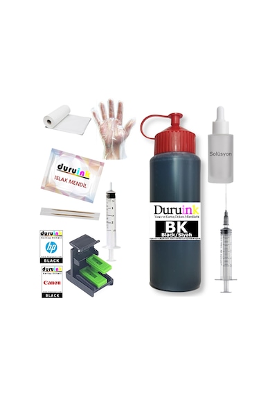 Duruınk Canon Pixma E3440 Pg46 Cl56 Yazıcı Uyumlu Kartuş Dolum Seti 4x100ml