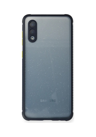 Samsung Uyumlu  Galaxy A02 Kılıf Miami Şeffaf Silikon - Lacivert 0.2M-Çok Renkli
