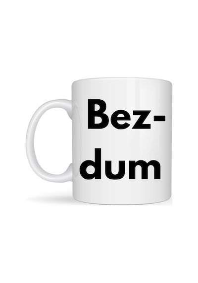 Bezdum Yazılı Minimal Tasarım Kupa Model 240 Karadeniz Mizah Temalı Baskılı Seramik Kahve Kupası Çok Renkli