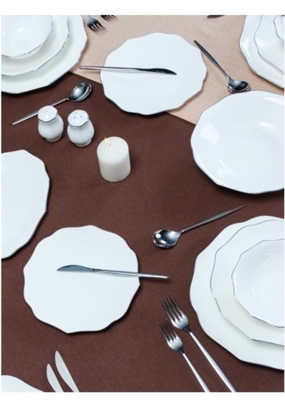 Maxx Doria Star Platinum 12 Kişilik 60 Parça Yemek Takımı Pa2058 Beyaz - Platin