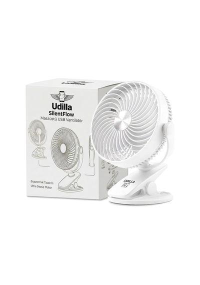 1800 Mah Bataratyalı Usb Mini Vantilatör Fan Klipsli Sabitleme - 360 Ayarlanabilir - Ultra Güçlü Hava Akımı İle