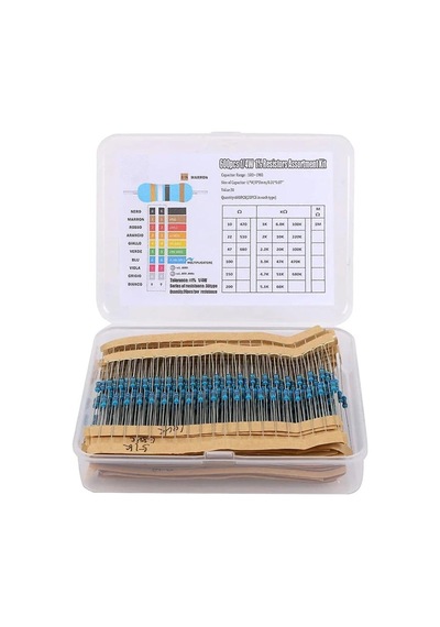 Alkatronik Kutulu 600 Parça Direnç Seti 10ohm / 1mohm 30 Farklı Tip 20şer Adet Metal Film Dip Direnç