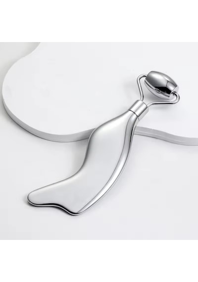 Metal Cilt Sıkılaştırıcı Face Gua Sha Rulosu Yüz Masaj Roller Model 5