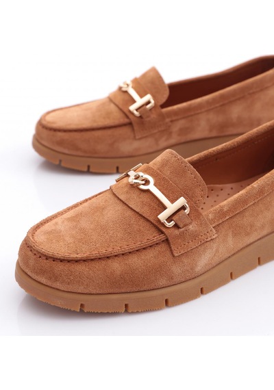 Dgn 5604-6 Kadin Loafer Ayakkabi Taba Süet