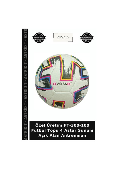 Özel Üretim Ft-300-100 Futbol Topu 4 Astar Sunum Açık Alan Antrenman Çok Renkli