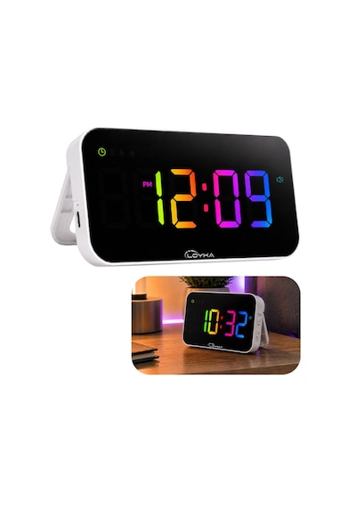 Loyka Neo Rgb Mini Renkli Dijital Led Duvar Ve Masa Saati