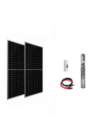 72 V Volt 1 Hp 0.75 Kw 750 W Watt Dc Kademeli Dalgıç Solar Pompa 1100 Watt Güneş Paneli Solar Sulama Paket Sistem