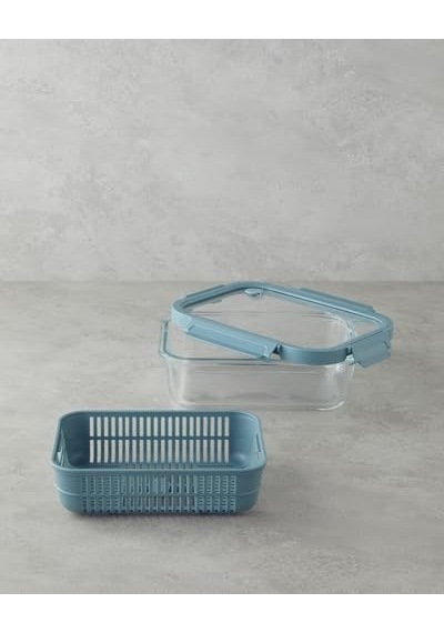 Moneta Saklama Kabı 1520 Ml Mavi Açık Ahşap