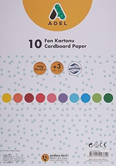 Fon Kartonu, 25x35, Karışık, 10'lu