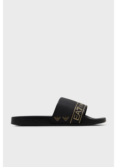 EA7 Logo Baskılı Şerit Detaylı Terlik Unisex Terlik 7x000110 Af15128 Mc139 Siyah-gold EA7 Logo Baskılı Şerit Detaylı Terlik Unisex Terlik 7x000110 Af15128 Mc139 Siyah-gold