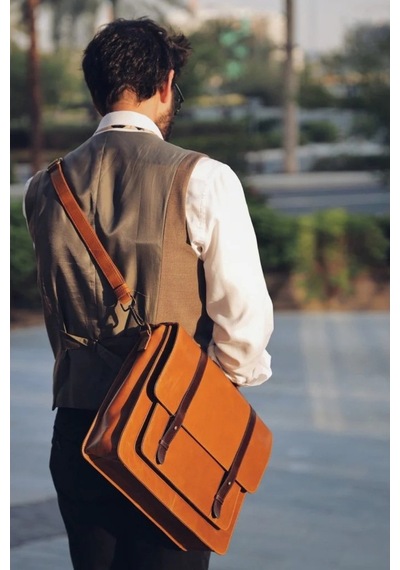 Ryoko Bristol Satchel Deri Evrak Ve Laptop Çantası Evrak Çantası Kahverengi